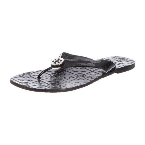 EUC Tory Burch Patent Leather "Thora" Flip Flops